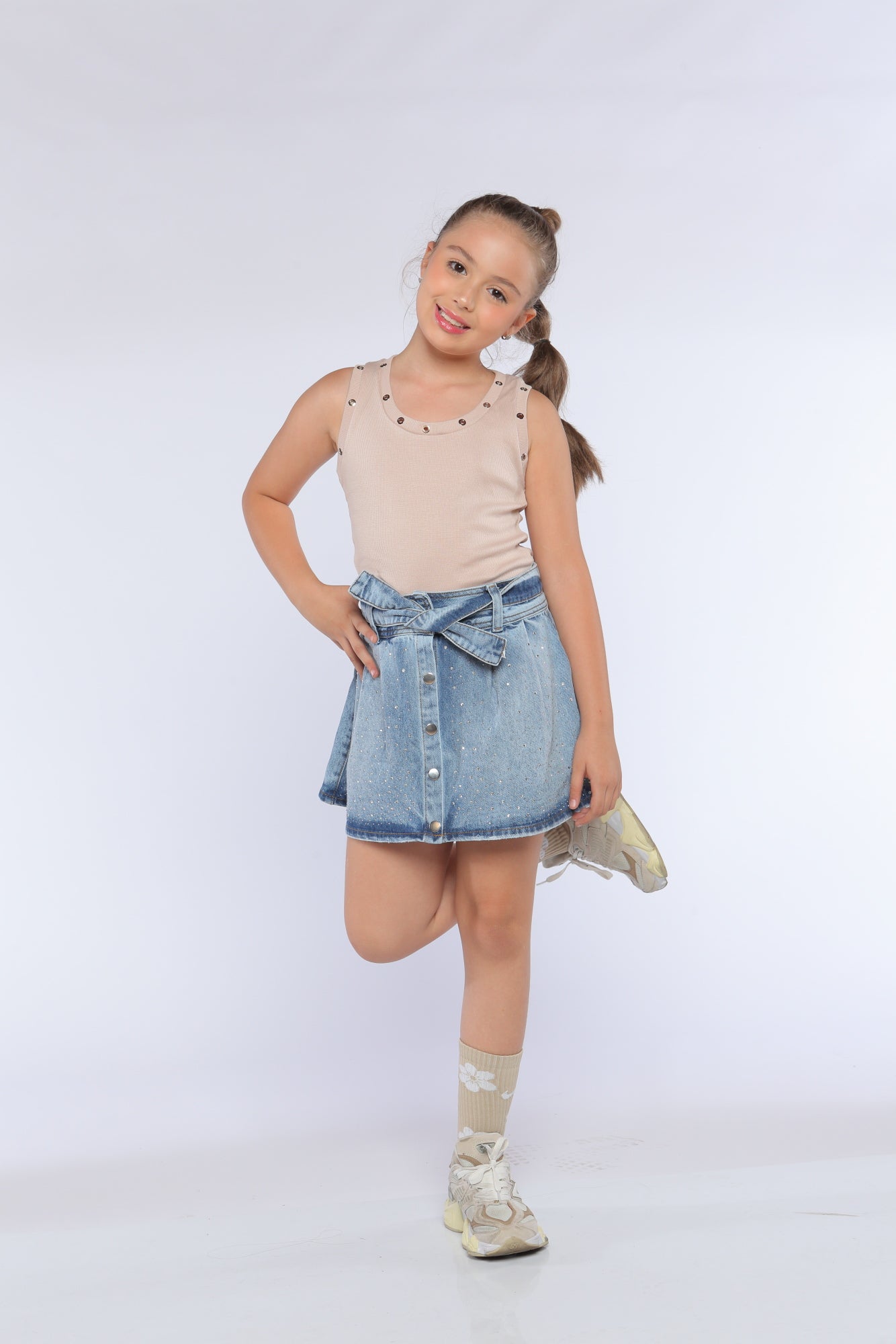 Conjunto Niña Glamour Beige